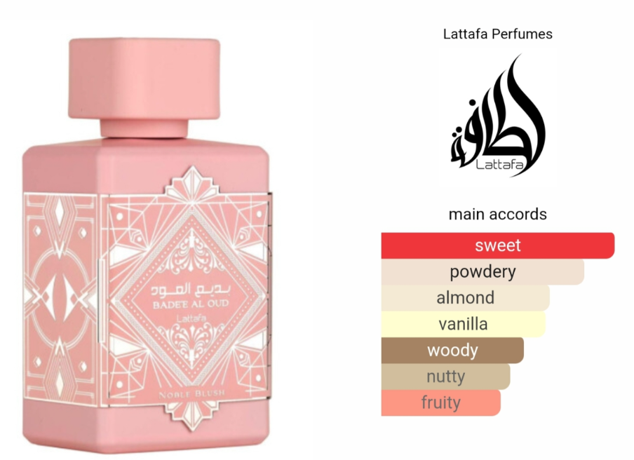 Badee Al Oud Noble Blush for Unisex Eau de parfum Spray, 3.4 Ounce by Lattafa