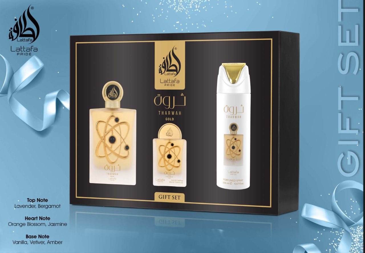Tharwah Gold Giftset -3pc by Lattafa Pride