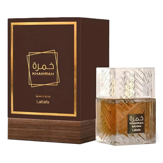 Khamrah Qahwa for Unisex Eau de Parfum Spray, 3.4 Ounce from Lattafa