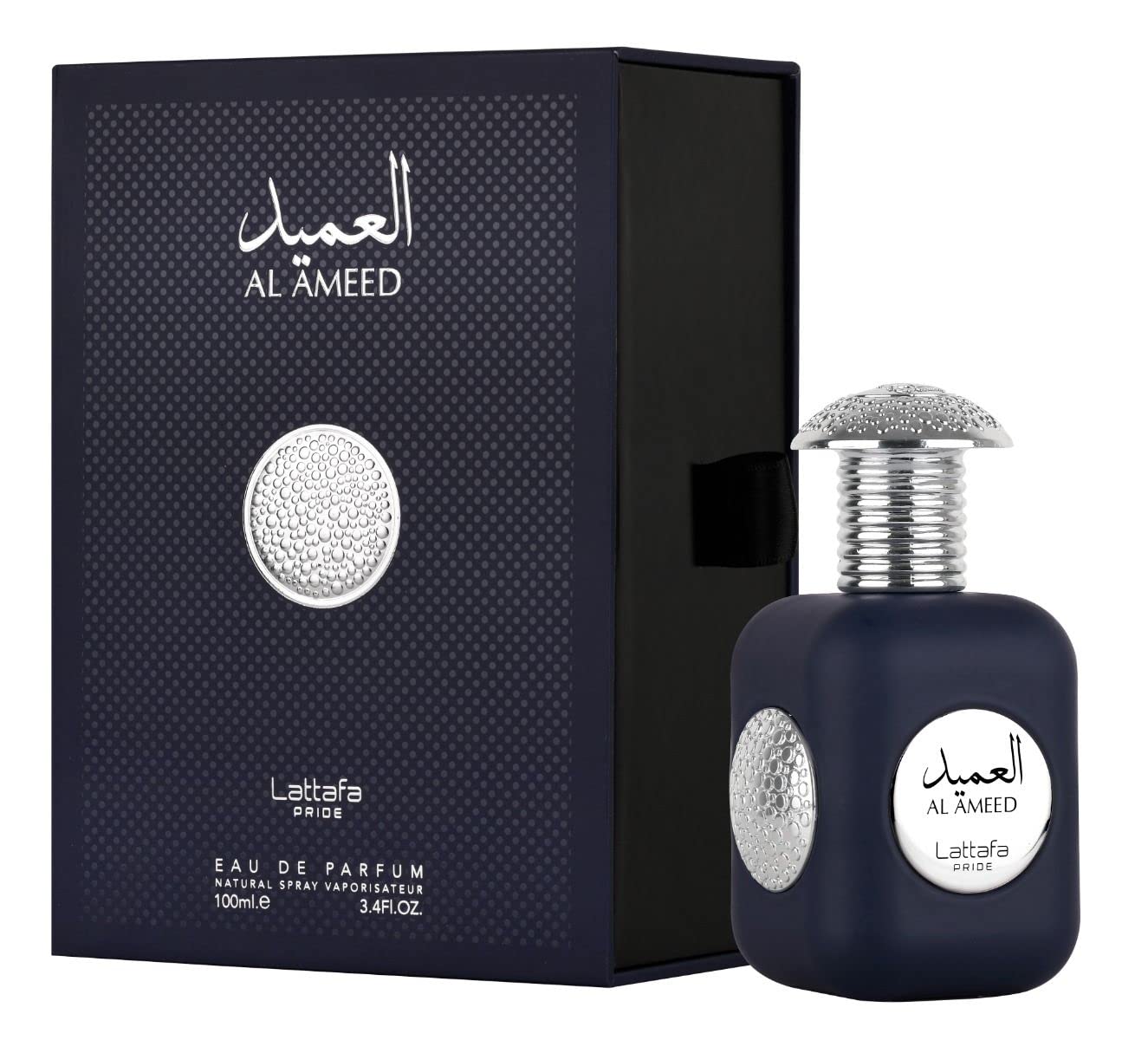 Lattafa Al Ameed Silver Eau De Parfum Spray for Unisex, 3.4 Ounce