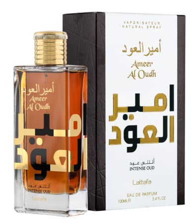 Lattafa Ameer Al Oud Intense Oud for Unisex Eau de Parfum Spray, 3.4 Ounce