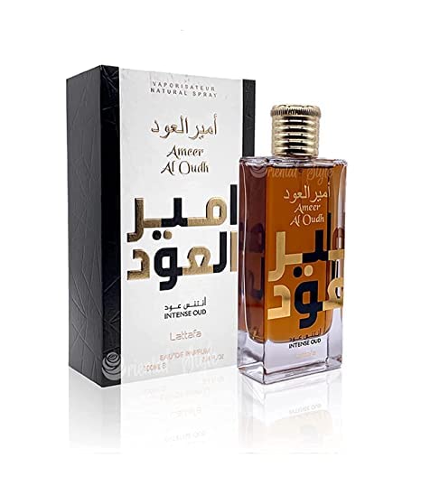 Lattafa Ameer Al Oud Intense Oud for Unisex Eau de Parfum Spray, 3.4 Ounce