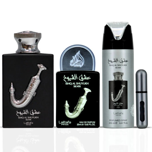Ishq Al Shuyukh Silver Giftset -3pc by Lattafa Pride