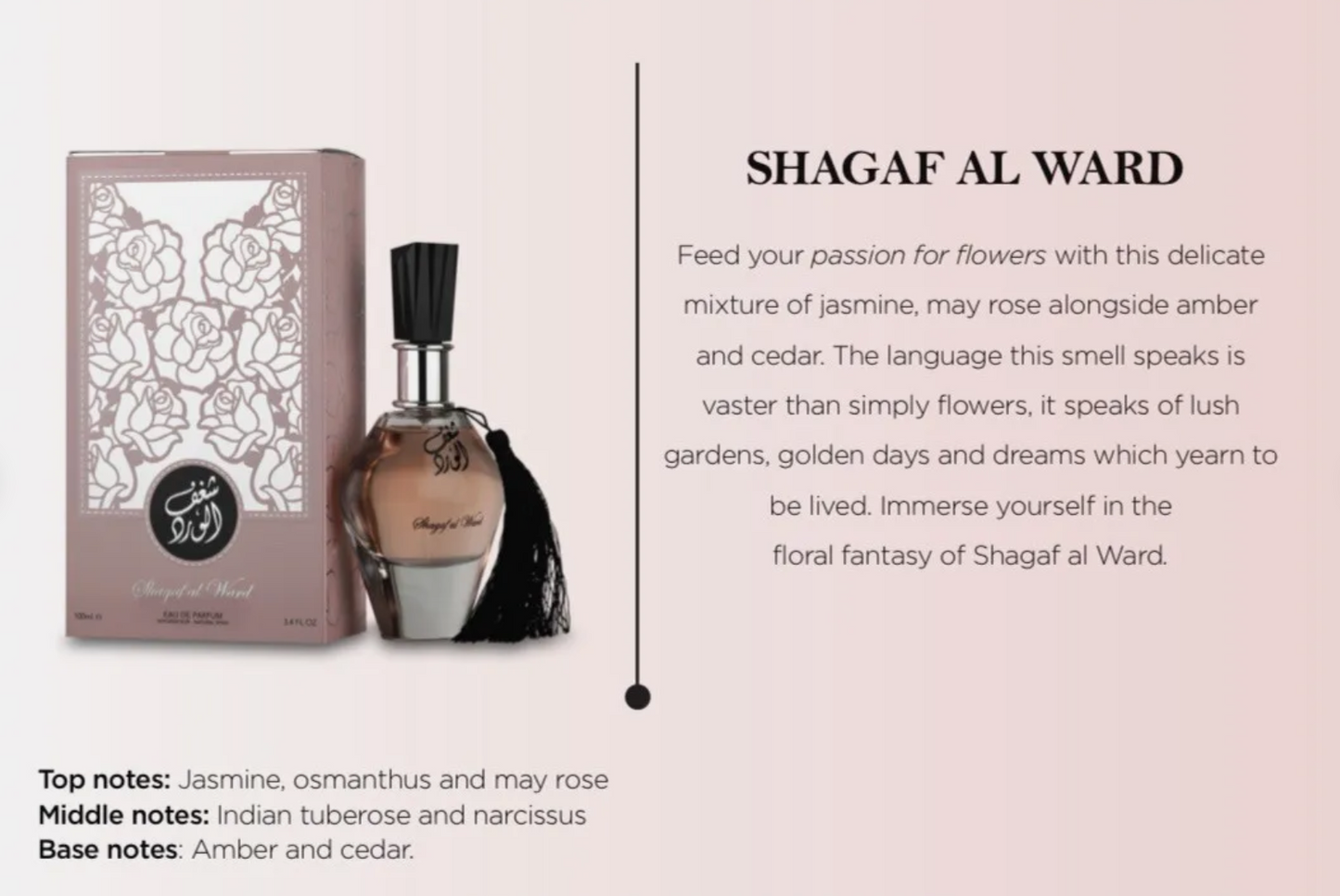 Shagaf Al Ward  EDP Perfume By Al Wataniah 100 ML