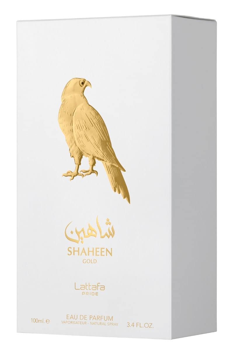 Shaheen Gold for Unisex Eau de Parfum Spray,3.4 Ounce by Lattafa Pride