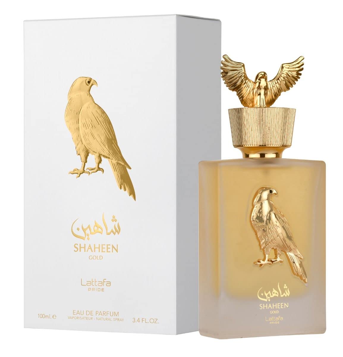 Shaheen Gold for Unisex Eau de Parfum Spray,3.4 Ounce by Lattafa Pride